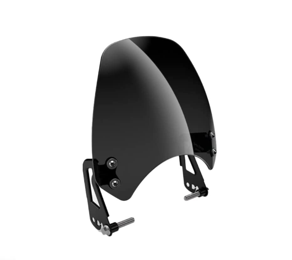 Visor Glass with Clamps Compatible for Hunter 350 cc (Black)