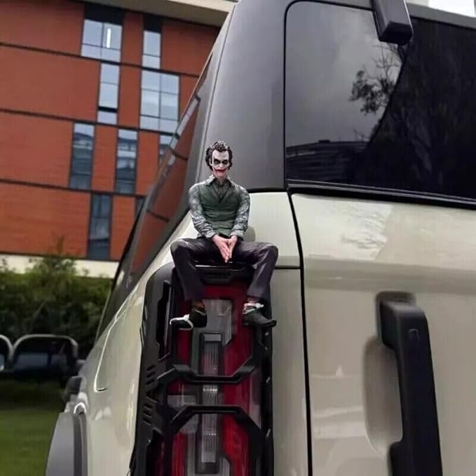 Joker Toy with Mask, 24cm Collectible Statue, Sitting Pose Universal for Top Box, Car Dashboard,Car Bumper,Bonnet