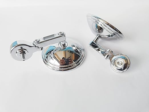 Round Side Mirrors Clear View 360: Wide-Angle Stainless Steel Side Mirror For Maximum Visibility With Universal Fit For All Bikes
