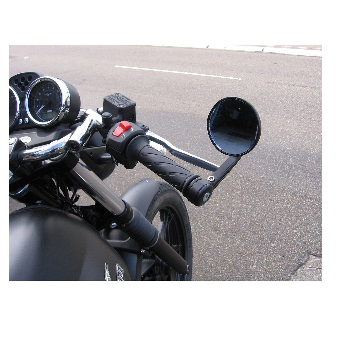 Handle Bar Mirror Round Black For All Bikes