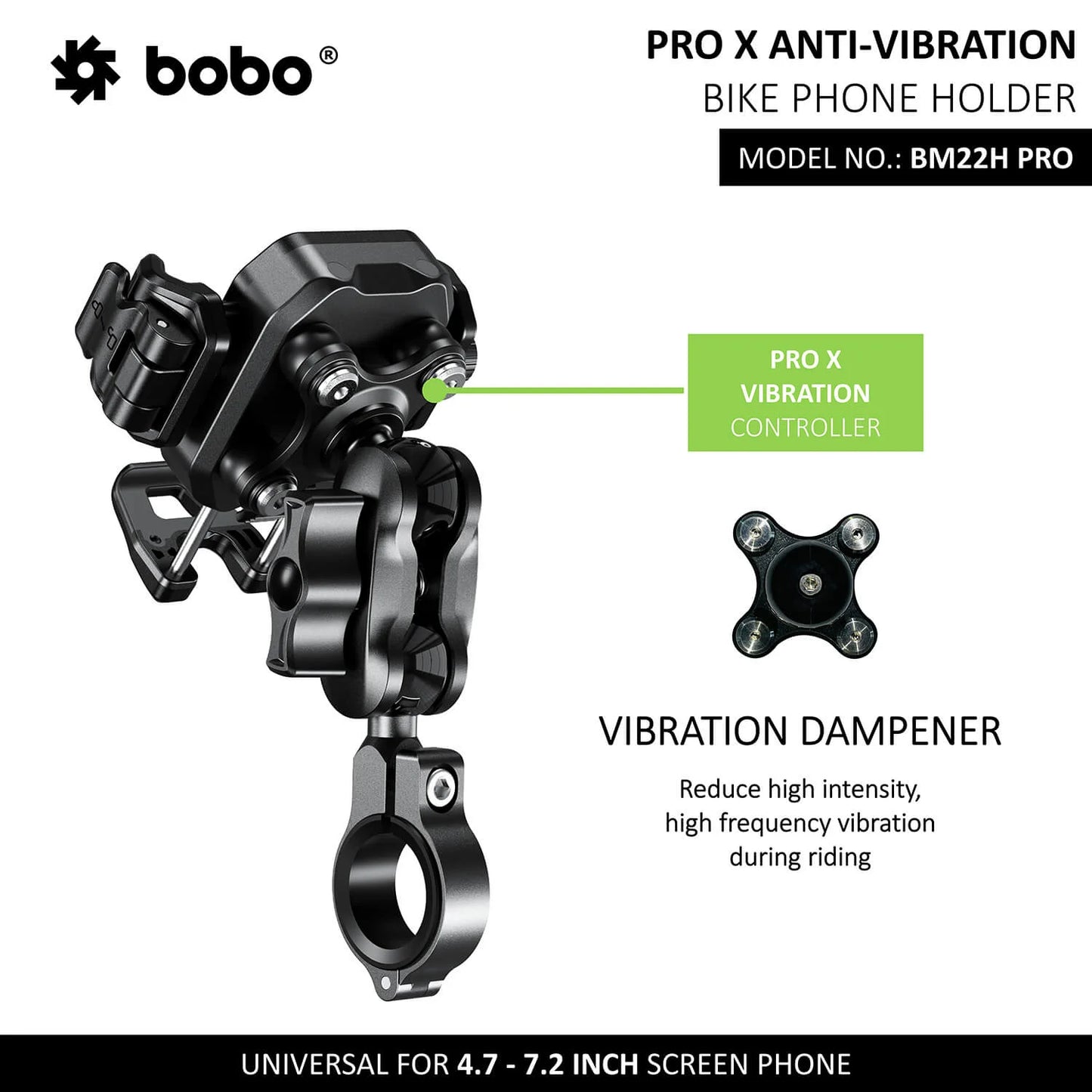 BOBO BM22H PRO Handlebar Mount Anti-Vibration Anti-Theft Bike / Cycle Phone Holder Motorcycle Mobile Mount