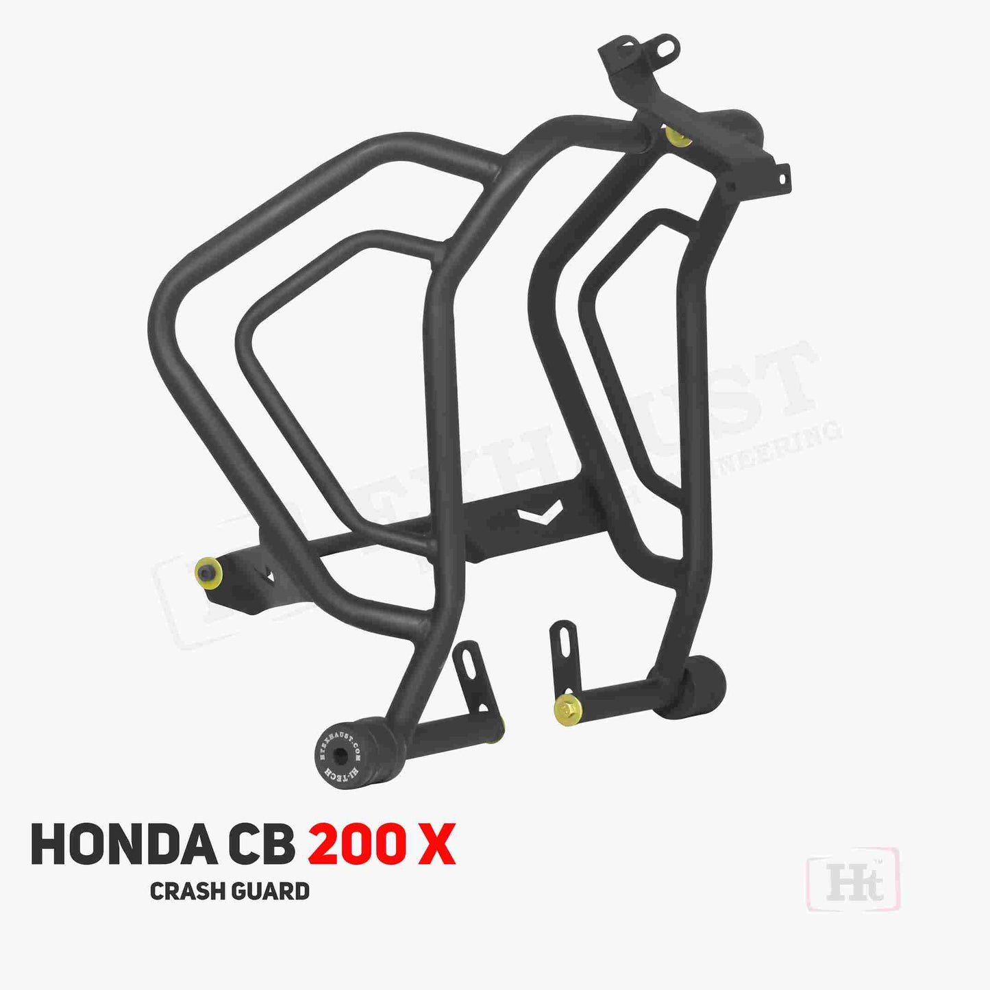 ADV CRASH GUARD WITH 2 METAL SLIDER FOR CB 200 X Black matt - HT Exhaust