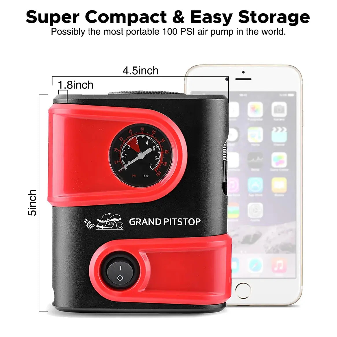 Electric Tire Inflator Air Compressor Pump for Car, Motorcycle, Balls and Mattress (100 PSI)