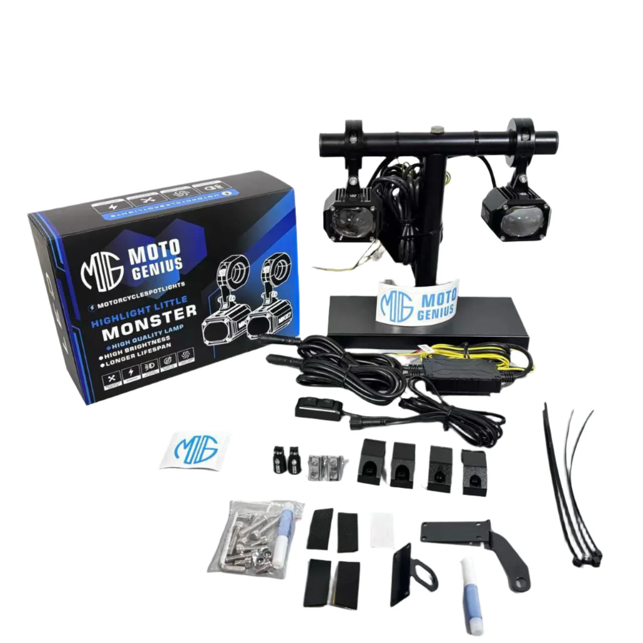 Moto genius MK-07 80 watt Fog light with harness for all Motorcycles
