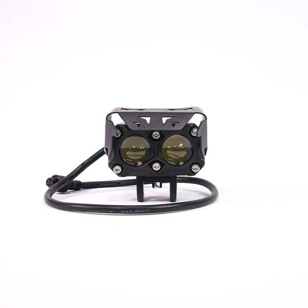 2 LED Motorcycle Yellow/White Spot Light with Wiring harness & Switch (PACK OF 2)