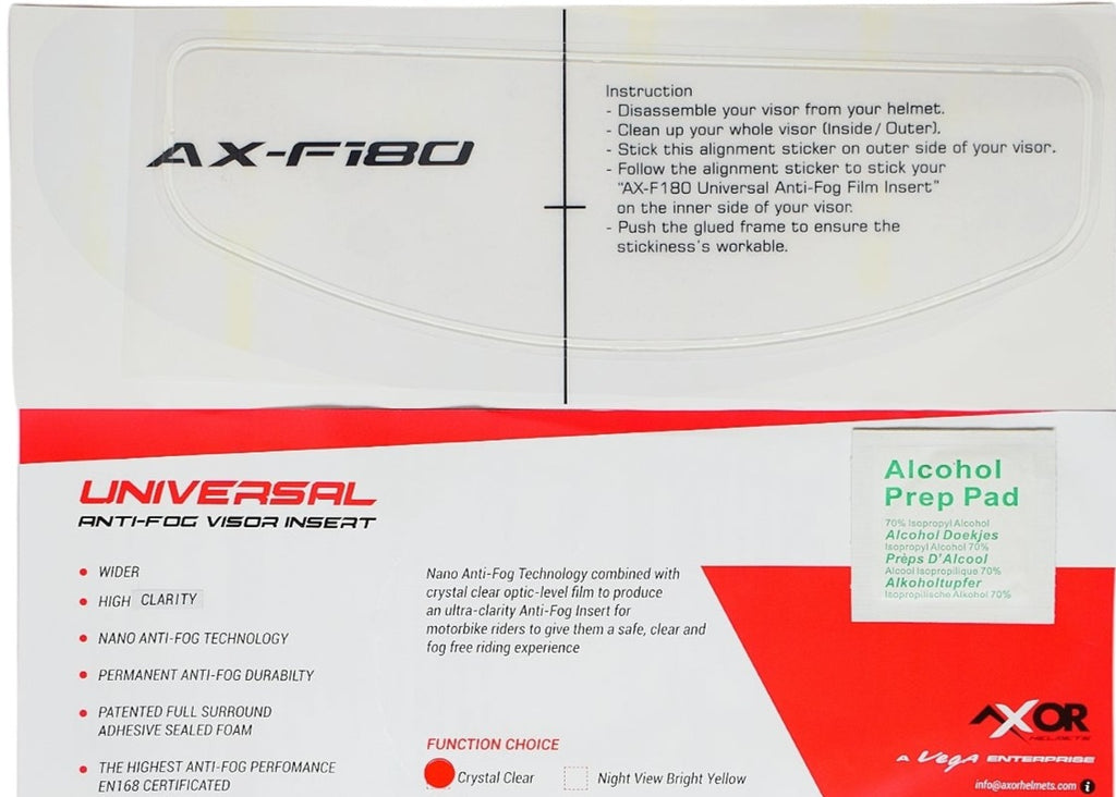 AntiFog Visor Insert Film Axor (Universal)