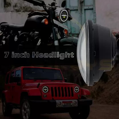 HJG MINUS WITH RING LED HEADLIGHT (7 INCH)