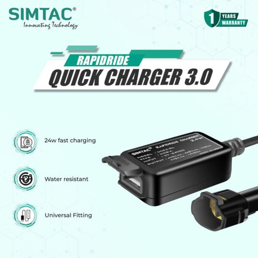 Simtac rapidride quick charger 3.0 with USB-A