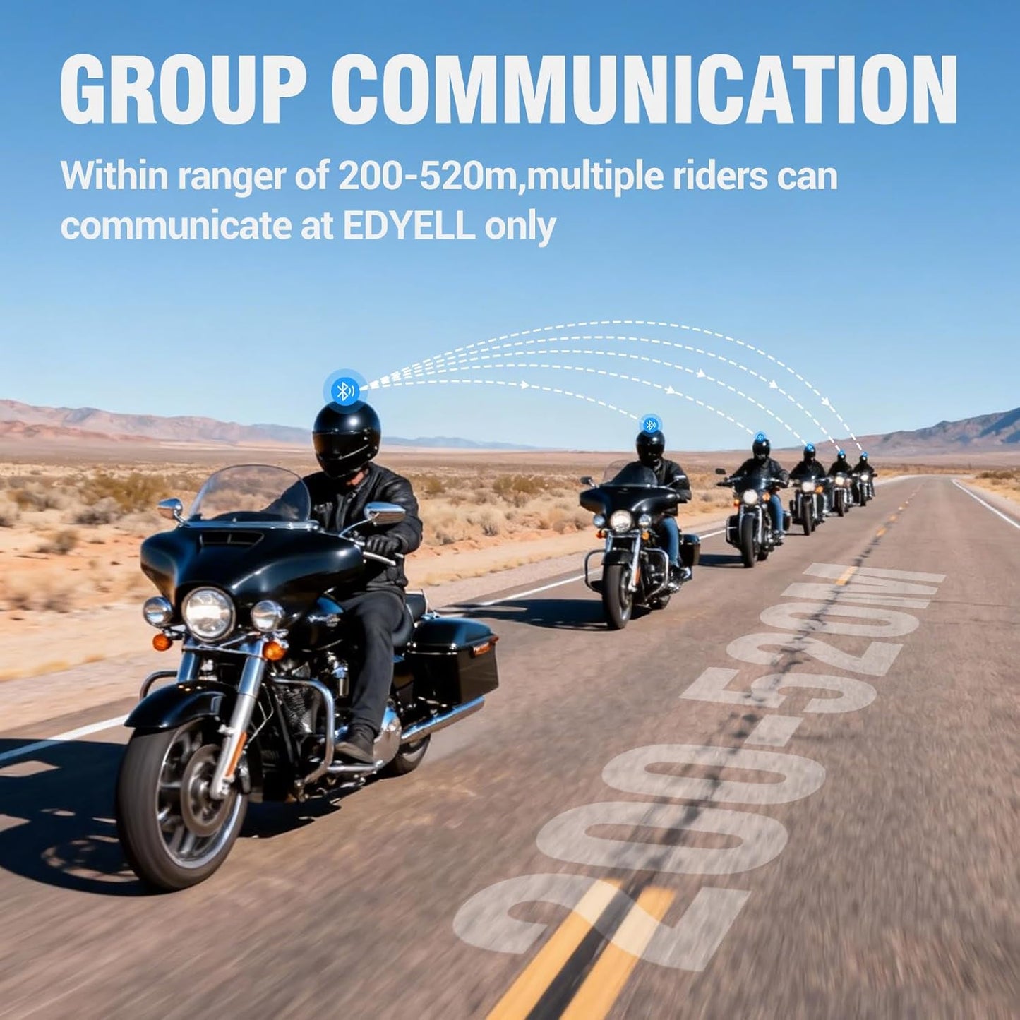 EDYELL A1 NEW Intercom Motorcycle Bluetooth Headsets, Smart LED Display Motorcycle Helmet Speakers, HD Calling and HiFi Music,Waterproof & Dustproof Helmet Headset,Group Communication System On Ear Headphones