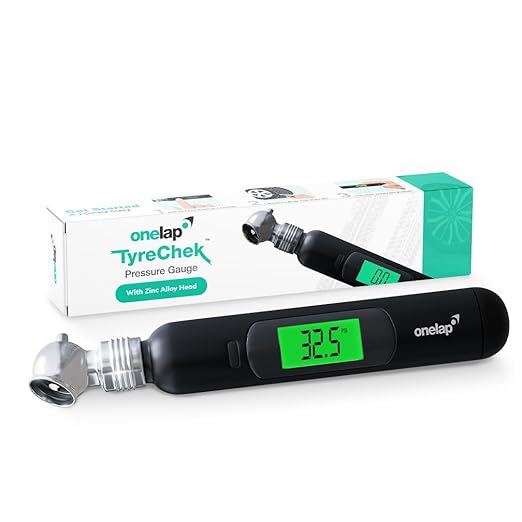 Digital Tyre Pressure Gauge (Zinc Alloy Head) | 0-150 PSI | Suitable for Car, Truck, Bike, Bicycle with Backlight LCD - Onelap TyreChek™