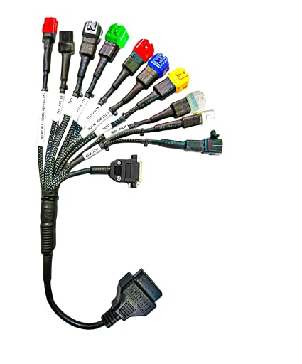 V519 OBD-ll Diagnostic Scanner with Multi Coupler 11 in 1 for BS6 / BS7 Scanning Cable for All Two Wheelers