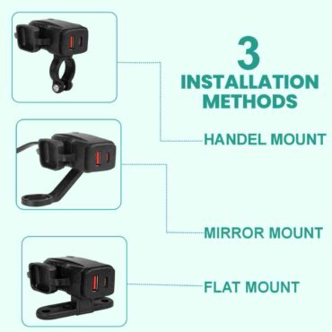 Simtac RapidRide Lite Dual Port Bike Charger (USB-A + Type-C) | Fast Charging