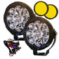 HJG New 9 LED 180W Round CREE Foglight Foglamp with Yellow Cover 180W 9 LED HJG 180W 9 LED Car Accessories Led Headlights Lights Led Fog Lights For Motorcycle Car SUV Lights, Set of 2 with Wiring Harness Kit HJG 9 LED Round 180W