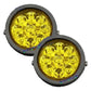 HJG New 9 LED 180W Round CREE Foglight Foglamp with Yellow Cover 180W 9 LED HJG 180W 9 LED Car Accessories Led Headlights Lights Led Fog Lights For Motorcycle Car SUV Lights, Set of 2 with Wiring Harness Kit HJG 9 LED Round 180W