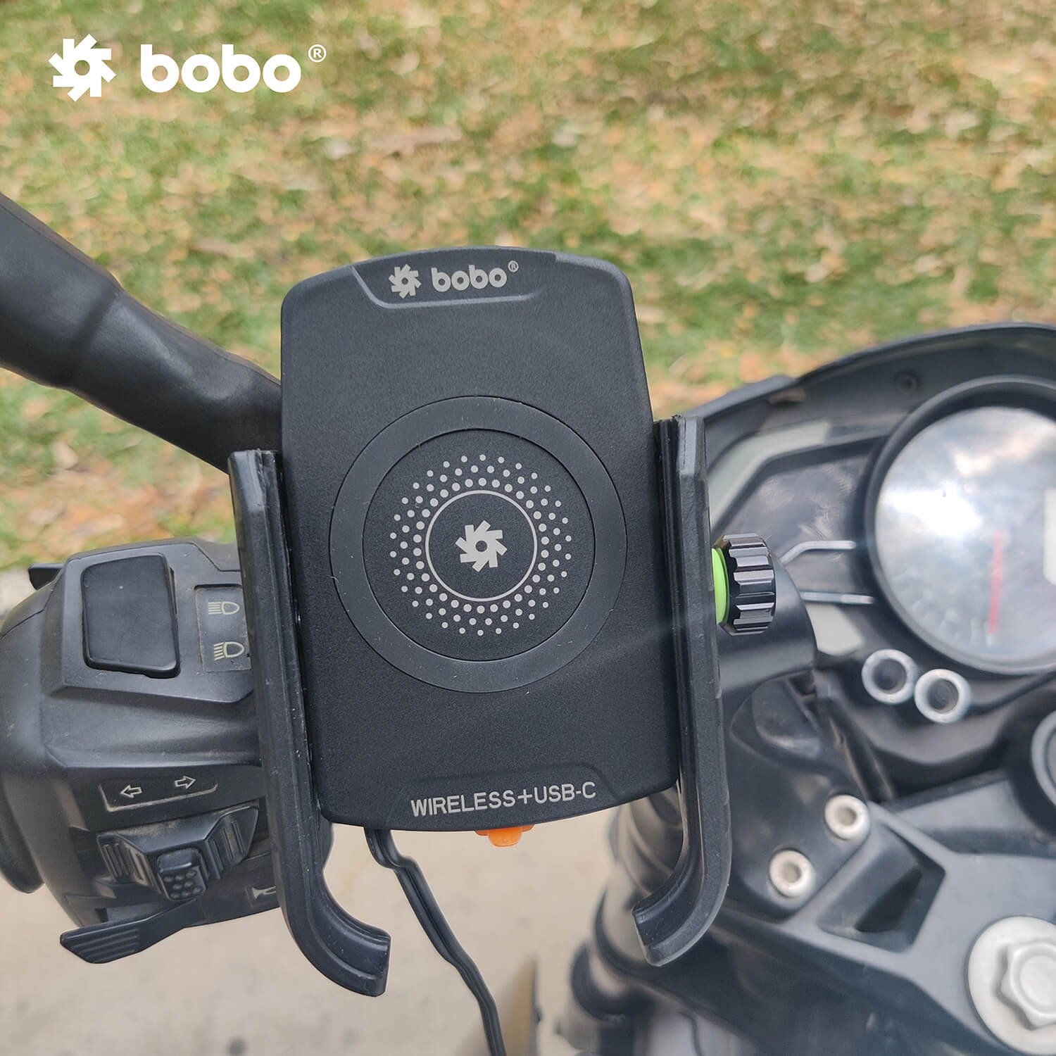 Bike mobile holder with best sale wireless charger