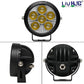 LIU HJG P91 6 LED Round Fog Light With Wiring Kit & Yellow Cap Waterproof & Heat Dissipation 60W 12V DC Power High Bright Yellow & White Light Reflection Universal fit for All Bike & Cars (Pack of 2)