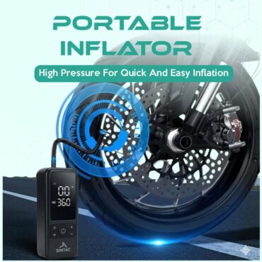 SIMTAC Portable Digital Tyre Inflator Air Compressor Pump for Car & Bike – INF203