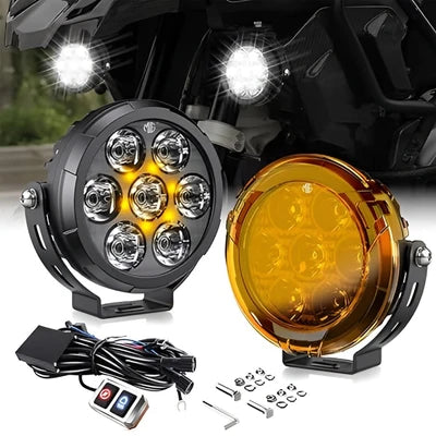 VK   70   Pro   90W   piece,   LED   Auxiliary   Fog   Lights   with   DRL   |   Wiring   Harness   &   Mounts   Included   |   Yellow   Covers   |   Ultra   Bright   Touring   Lights   (Pack   of   2)   (MGF3)