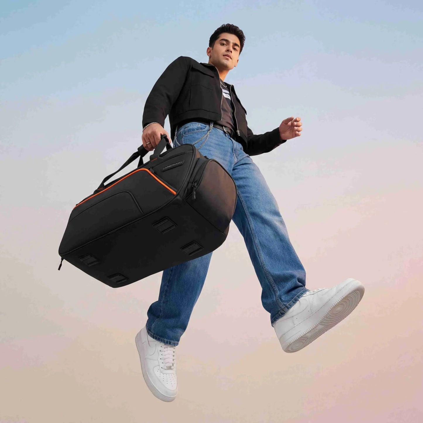 Carbonado Duffle Bag 50L Travel and Gym Bag with Shoe Compartment, Thermal Pocket and Durable Structure