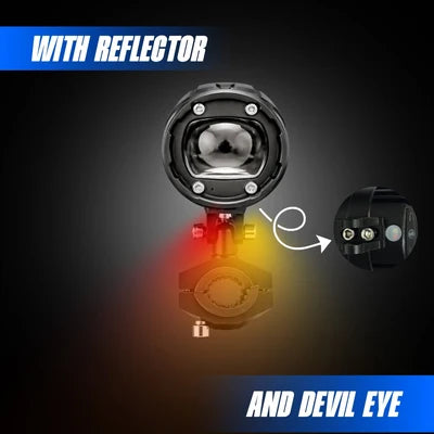 VK   G10   80W   LED   Motorcycle   Fog   Light   with   Wiring   Harness   &   Switch,   Dual   Beam   High   Low   White   Yellow   Auxiliary   Spotlight,   12V–36V   Waterproof   IP67