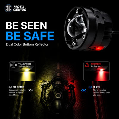 VK   G10   80W   LED   Motorcycle   Fog   Light   with   Wiring   Harness   &   Switch,   Dual   Beam   High   Low   White   Yellow   Auxiliary   Spotlight,   12V–36V   Waterproof   IP67