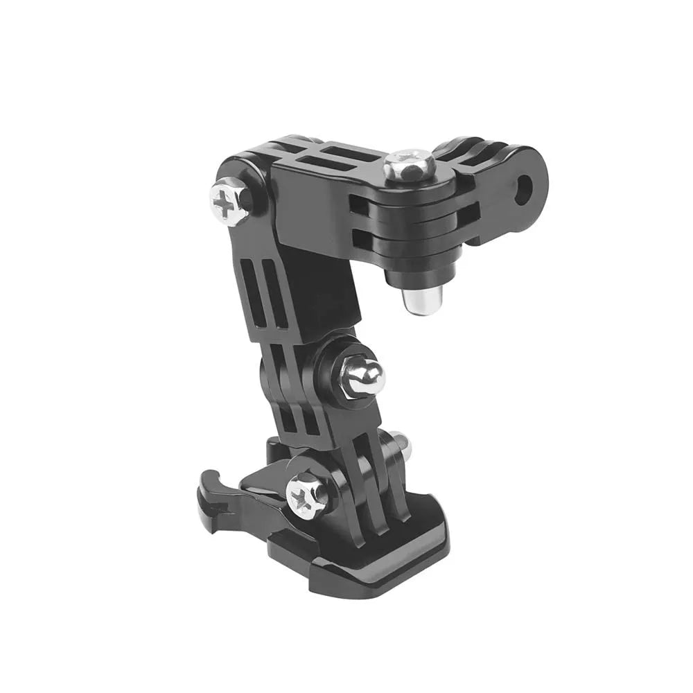 4-Way Helmet Chin Mount with 3M Curved & Flat Adhesive, J Hook Mount Compatible with Gopro 13/12/11/10/9/8/7 Insta 360 & Other Action Cameras