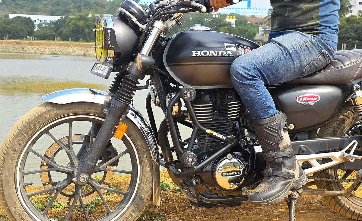 Bizen H'ness 350 Premium Crash Guard with Double Frame Sliders - Black (Fits Honda CB350/ CB350 Classic/ CB350 H’Ness / CB350 RS)