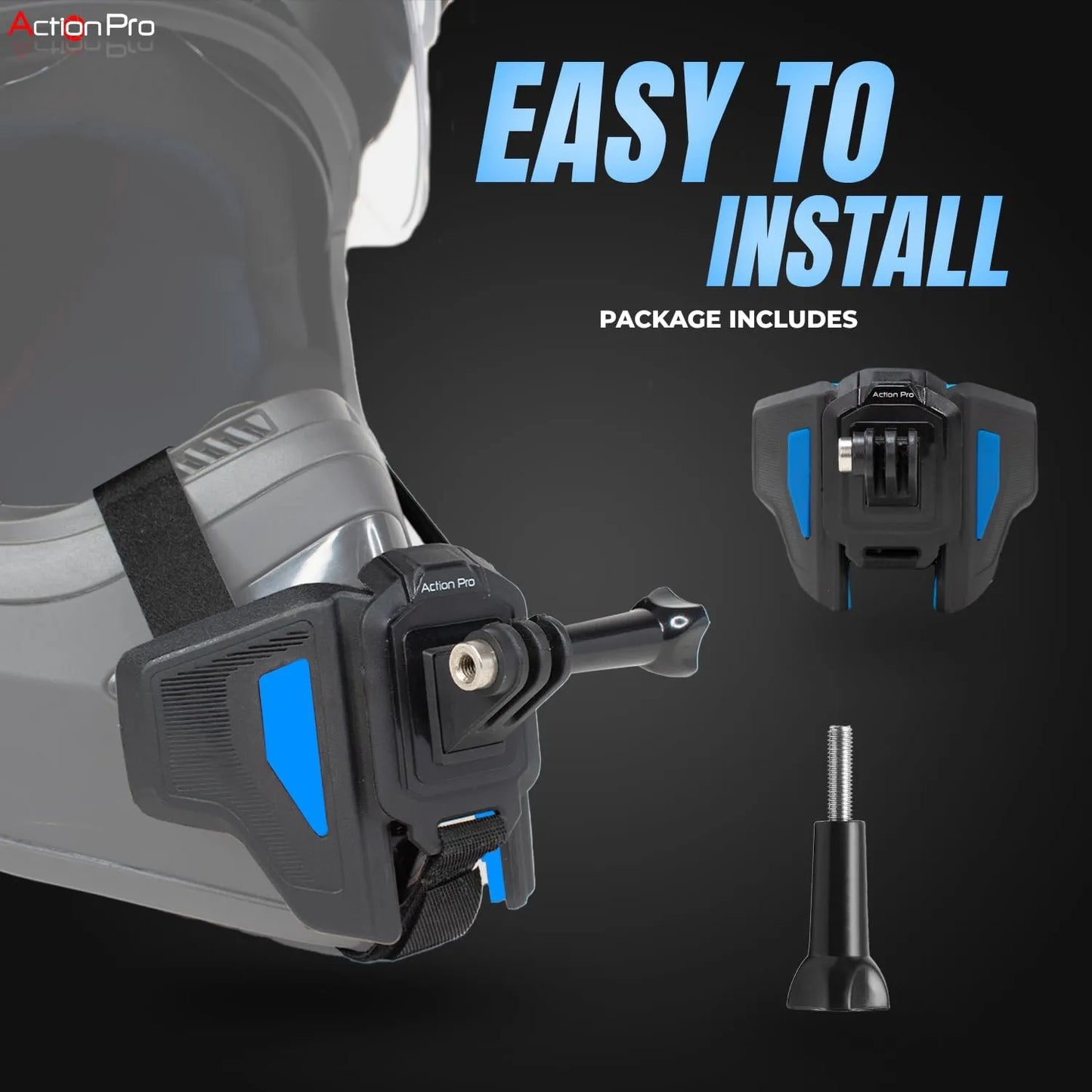 Helmet Chin Mount Set Compatible with All Smartphones and GoPro-13/12/11/10/9/8/7 6/5/4/SJCAM/DJI Osmo and All Action Cameras