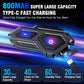 EDYELL C8 Motorcycle Bluetooth Headsets, LED Emergency Light, HD Calling, Wireless Dual Earphone, V5.3, IPX6 Waterproof, Compatible with All Helmets