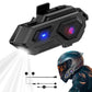 EDYELL C8 Motorcycle Bluetooth Headsets, LED Emergency Light, HD Calling, Wireless Dual Earphone, V5.3, IPX6 Waterproof, Compatible with All Helmets