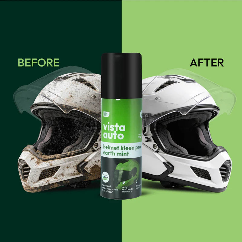 Helmet Kleen Pro – Earth Mint 125 ml | Helmet Cleaner Spray for Bike Helmets | Helmet Deodorizer | Removes Sweat Smell | Antibacterial Helmet Freshener | Natural Plant-Based Formula