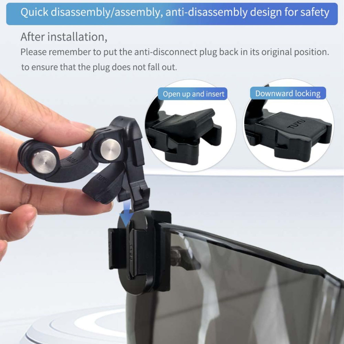 Tuyu Motorcycle Windshield Mount Clamp Aluminum Clip