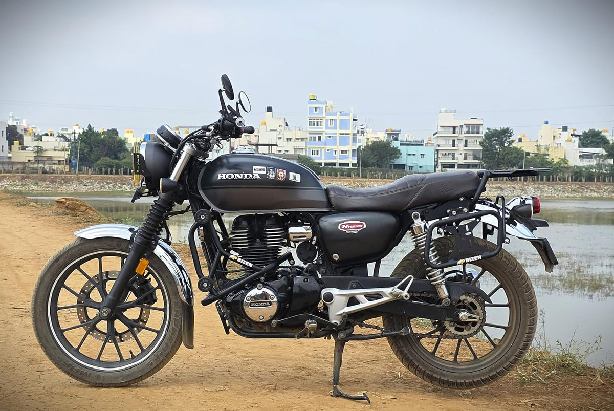 Bizen CB350 RS Premium Crash Guard with Double Frame Sliders - Black (Fits Honda CB350 RS)