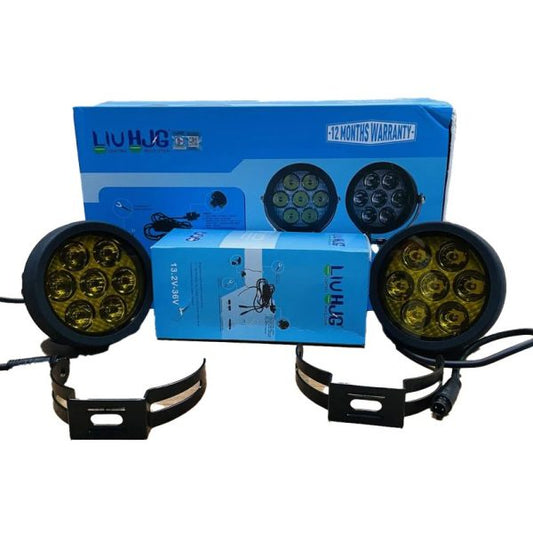 HJG 70W+70W Round Led Light with Wire harness and Lumen Controller