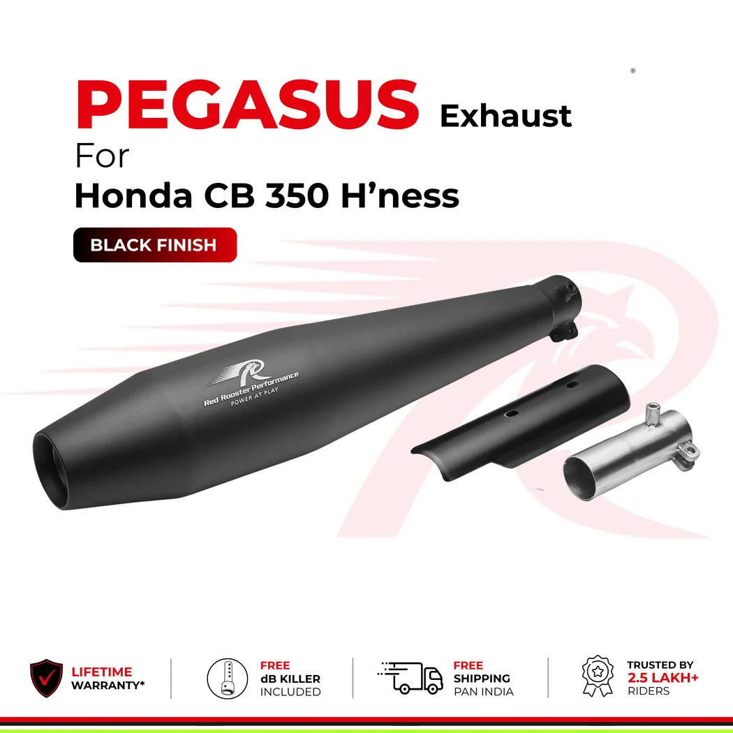 Exhaust for Honda CB 350 H'ness- Black Pegasus