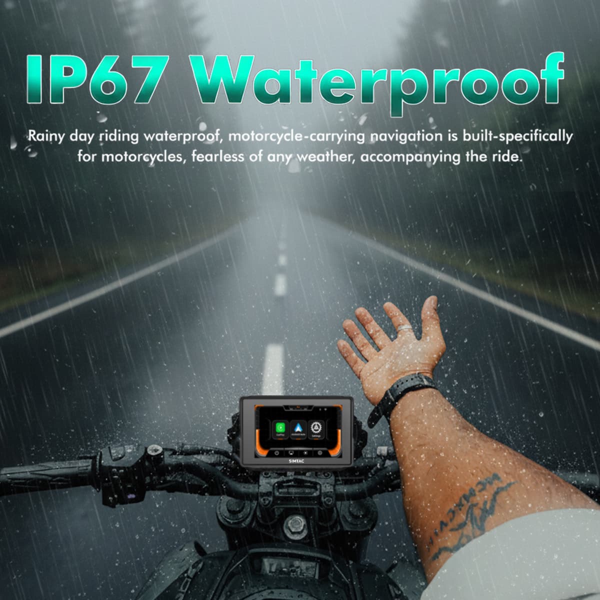 Simtac motorcycle GPS CarPlay & Android Auto system – M2