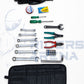 Motorcycle Tool Kit for roadside repairs and emergencies. Includes essential Spanners, screwdrivers, pliers, sockets and more in a tool roll.