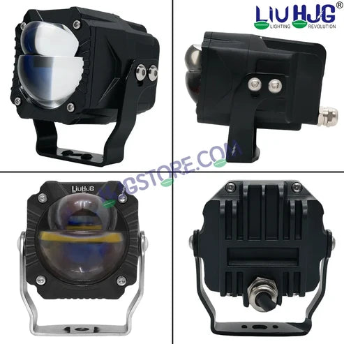 HJG Gorilla Fog with Wiring Harness Kit Combo Dual Lens 120W Gorilla Projector Foglight New Model with Wiring Foglight Ultra Wide Dual Intensity LED Driving Fog Lights White/Yellow 120W Universal For All Cars & Bikes LIU HJG Gorilla Foglight Combo Kit