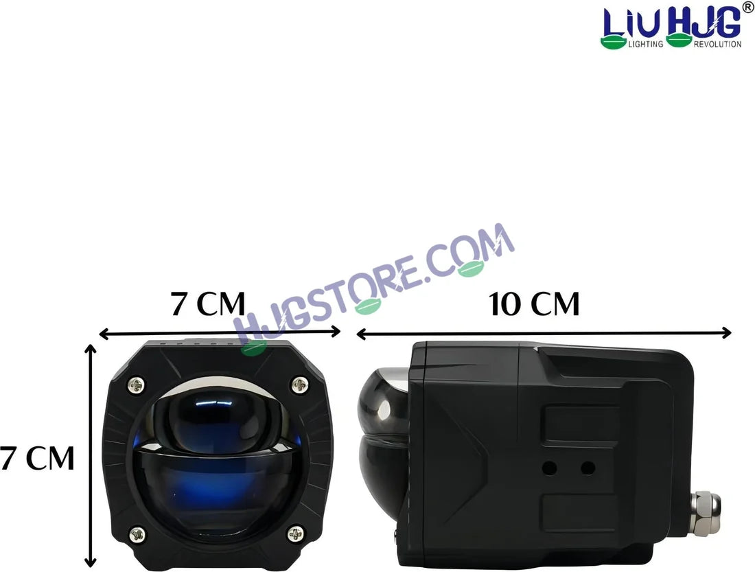 HJG Gorilla Fog with Wiring Harness Kit Combo Dual Lens 120W Gorilla Projector Foglight New Model with Wiring Foglight Ultra Wide Dual Intensity LED Driving Fog Lights White/Yellow 120W Universal For All Cars & Bikes LIU HJG Gorilla Foglight Combo Kit