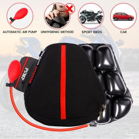 GrandPitstop  |  SKU: AirSeat-Sports-Pre Air Comfy Seat Cushion for Medical, Offices, Home, Motorcycle and Car Lumbar Support - Sports Premium with Pump