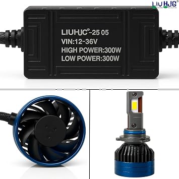 LIU HJG 300W 9006 White Car LED DC 12V-80V Headlight Bulb