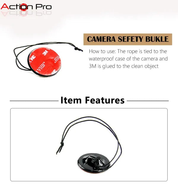Adhesive Mount-1 x Round & 1 x Flat Mount 3M Round VHB Sticky Pads with Insurance Tethers Straps Compatible With Gopro Hero 13/12/11/10/9/8/7/6/5/4/3+/3/2/1/Insta 360/Yi/4K/Eken Action Cameras