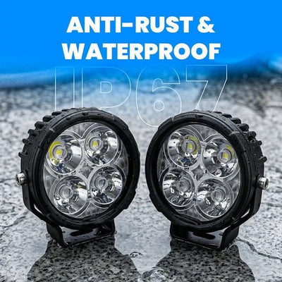 VK460   40W   x   2   Motorcycle   Fog   Light   Auxiliary   LED   Light   Set   |   High   Brightness   CNC   Switch   &   Wiring   Harness   |   Universal   Fit   Waterproof   Bike   Driving   Lights   (Pack   of   2)