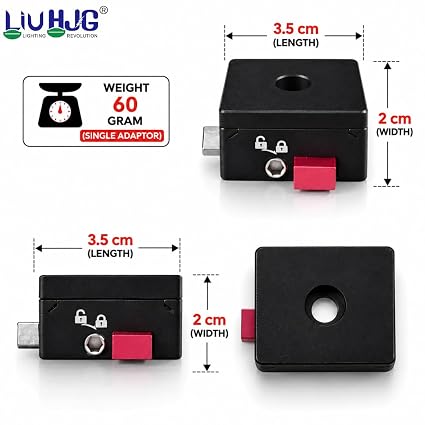LIU HJG CNC Aluminum Quick-Release Detachable Fog Light Clamp Set with Anti-Theft Lock Key for Motorcycle LED Lights (Pack of 2)
