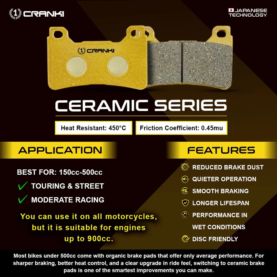 Ceramic Brake Pads For Bajaj Pulsar N160  Rear - CRM4174 - 1 Set