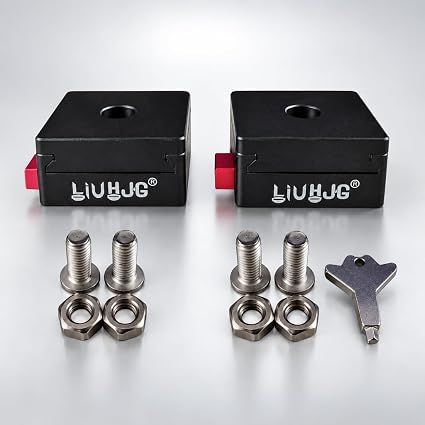 LIU HJG CNC Aluminum Quick-Release Detachable Fog Light Clamp Set with Anti-Theft Lock Key for Motorcycle LED Lights (Pack of 2)