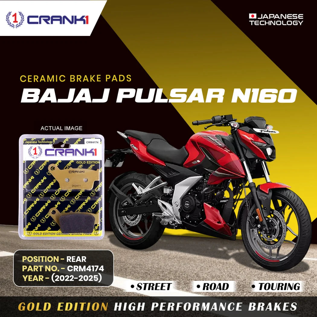 Ceramic Brake Pads For Bajaj Pulsar N160  Rear - CRM4174 - 1 Set