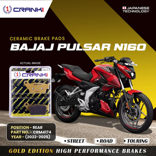 Ceramic Brake Pads For Bajaj Pulsar N160  Rear - CRM4174 - 1 Set