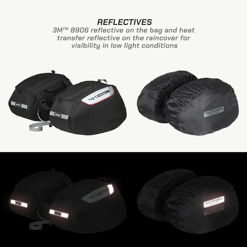 VIATERRA CONDOR 2UP - 100% WATERPROOF MOTORCYCLE SADDLE BAGS