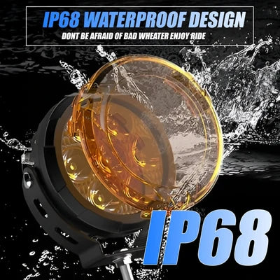 VK   750   WITH   HARNESS   7   LED   AUXILIARY   Fog   Light   60W   piece   Motorcycle   &   Car   Light   |   With   Switch   &   Wire   Harness   |   Universal   Fit   |   High   Brightness   |   Waterproof   (Pack   of   2)   (MGF3)